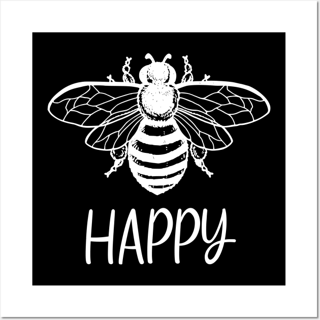 Bee Happy Wall Art by MelsPlace